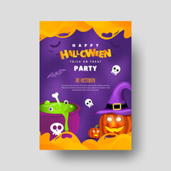Halloween party vertical flyer template