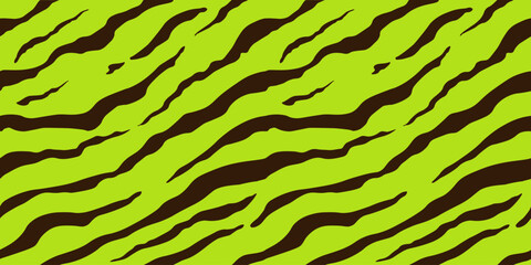 Acid tiger seamless pattern. Wild animal skin print design