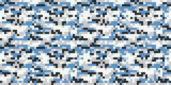 Pixel camouflage military pattern. Winter camouflage pattern for army. Seamless pattern for textiles
