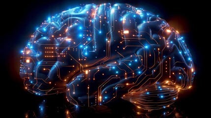 Futuristic neural network concept - generative ai