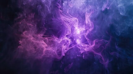 Obraz premium Abstract image of purple smoke swirling around a bright white star-shaped light source.