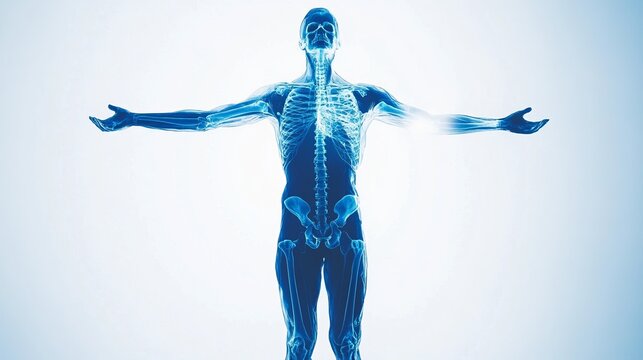 Human Figure Standing with Arms Extended - Stock Image