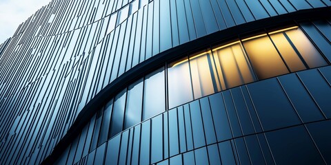 Sleek architectural close-up of exterior wall panels with clean lines and reflective surfaces, perfect for contemporary design projects