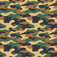 Fototapeta premium Classic Army Green and Brown Camouflage. Seamless Repeatable Background