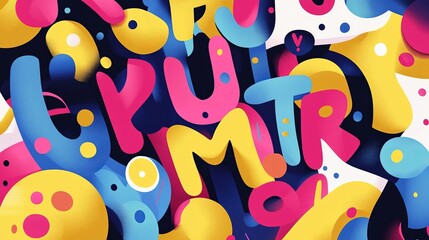 Playful Bubble Letter Typography Illustration | Fun and Colorful Design