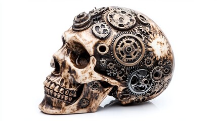 Steampunk Skull with Gears and Mechanical Elements -  Image Download