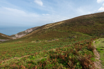 Landscape photo of the south west coastpath at Foreland Point on the north Devon coast