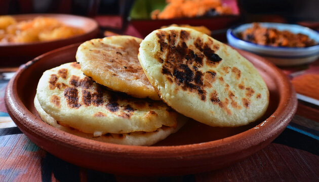 AREPA TRADICIONAL: P&Atilde;O ACHATADO  DE FARINHA DE MILHO SUL-AMERICANDO, &Iacute;CONE CULIN&Aacute;RIO DA VENEZUELA E DA COL&Ocirc;MBIA