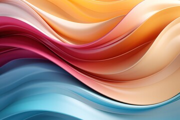 Abstract wavy background with blue, pink, and orange colors.
