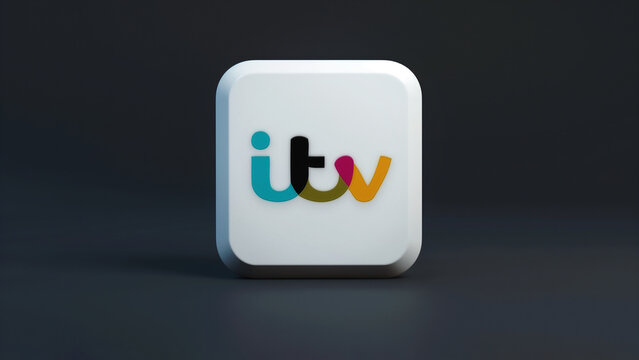 ITV logo 3d icon on a dark background