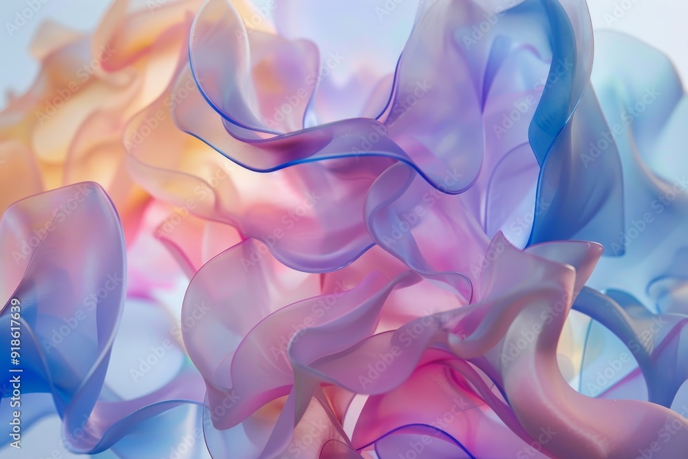 Aufkleber translucent color gels floating in an abstract space