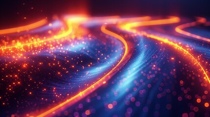 Dynamic light trails - generative ai