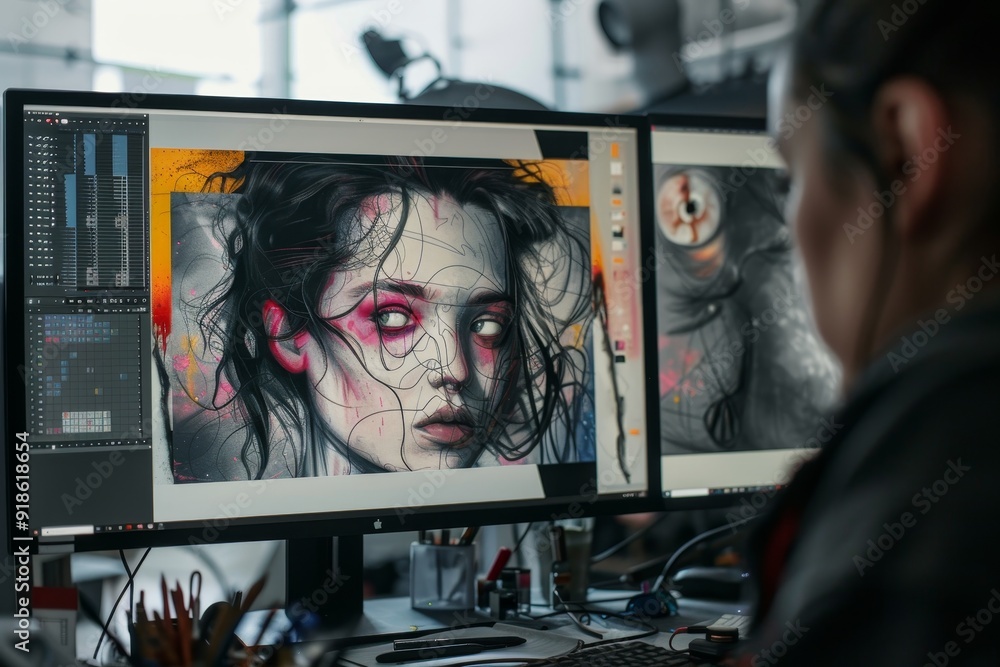 Poster visual walkthrough of the process behind creating multimedia art project