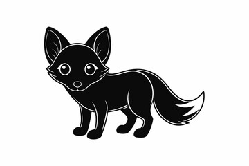 Endangered San Joaquin Kit Fox Vector Illustration - Geometric, Kawaii Cartoon Mascot, Silhouette Art