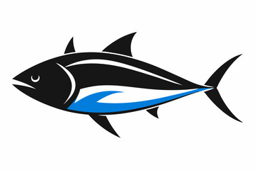 Obraz premium Endangered Atlantic Bluefin Tuna Silhouette | Abstract & Geometric Art | Vector Cartoon & Logo