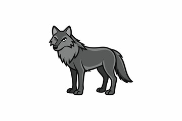 Gray Wolf Silhouette | Endangered Species USA Geometric, Line Art, Kawaii Cartoon | Vector Logo & Clipart