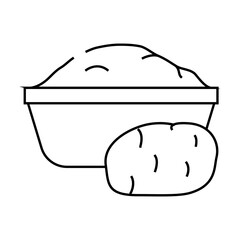 starch potato line icon vector. starch potato sign. isolated contour symbol black illustration