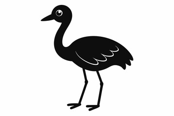 Fototapeta premium Endangered Whooping Crane Silhouette Vector Geometric, Kawaii, Cartoon, Mascot Logo Illustration