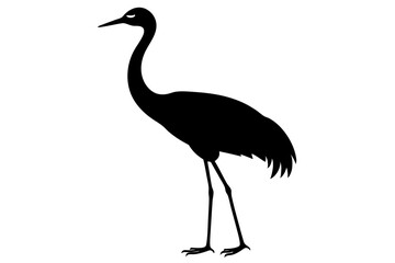 Fototapeta premium Endangered Whooping Crane Silhouette Vector Geometric, Kawaii, Cartoon, Mascot Logo Illustration
