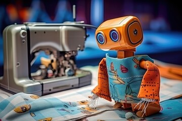 cute robot seamstress. robotics. innovation. modernity.