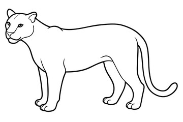 Endangered Florida Panther Black Silhouette Vector Abstract, Geometric, Line Art | Cute Kawaii Cartoon Mascot Logo Clipart