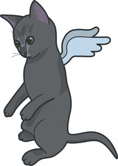 Bundle of adorable cat breeds cute cartoon pet animal icon set. Flat design style vector illustration. Set of purebred pet animal isolated on white background