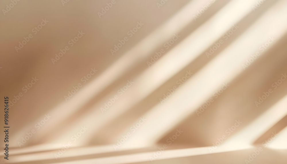 Poster light beige background for product presentation with a light and shadows pattern on it