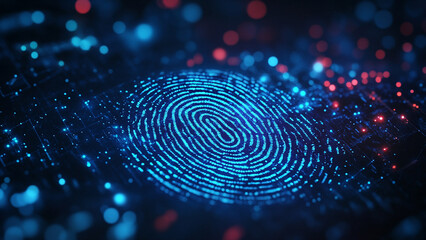 Futuristic Fingerprint Identity Authentication Background