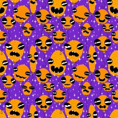 Halloween ghost seamless cartoon balloons pattern for wrapping paper