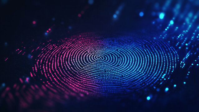 Futuristic Fingerprint Identity Authentication Background