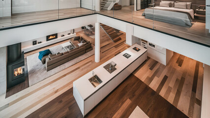 modern kitchen interior with kitchen