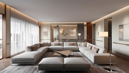 modern living room with fireplace
