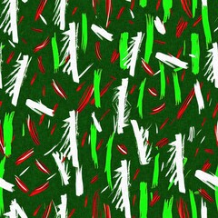 Modern christmas foliage fir branch in traditional red green colors for festive home decor. Scandi bright yuletide holiday background in repeatable tile swatch.
