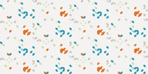 Simple glitch geometric seamless abstract banner with playful woven summer color. Bright whimsical gender neutral border bold irregular shape textile cotton effect edging.