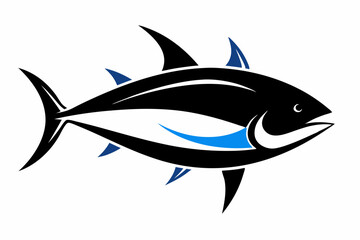Endangered Atlantic Bluefin Tuna Silhouette,  Abstract & Geometric Art, line art,  Vector kawaii and  Cartoon & Logo