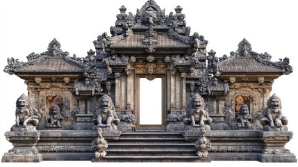 Obraz premium Stone Temple Entrance with Intricate Carvings