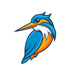 Kingfisher Vector Logo Icon - Line Art SVG Design, Cricut & Silhouette Cut Files, Vector Clipart & T-Shirt Graphics