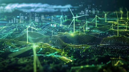 A digital map showing global renewable energy data, representing technology's role in tracking and optimizing energy resources.