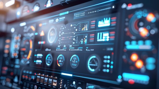A digital interface showing real-time energy consumption and savings, representing the role of technology in promoting energy efficiency. - Powered by Adobe