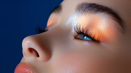 Fototapeta premium Close_up_Woman_with_Glowing_Nasal_Cavity_for_Healthy