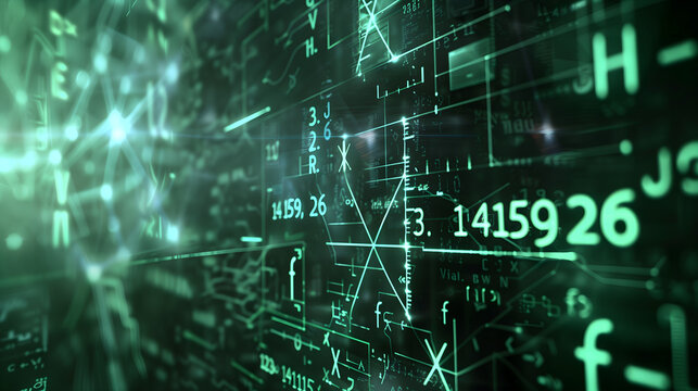 Mathematical background with number Pi, science wallpaper 