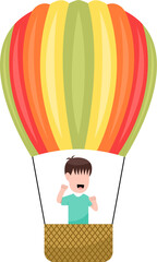 Little Boy Riding Hot Air Balloon