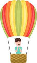 Little Boy Riding Hot Air Balloon