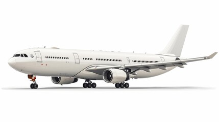 Creative vector artwork of a plane isolated on a transparent background, featuring a front view and conceptual design for travel.