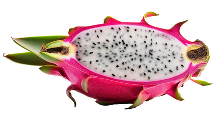 Closeup PNG dragon fruit on white background