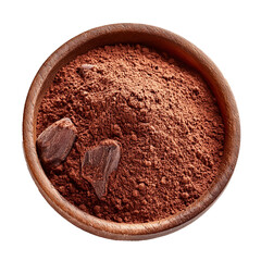 cocoa powder in a bowl isolated