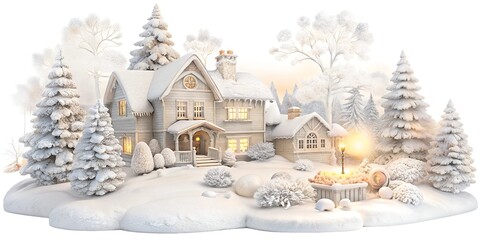 Obraz premium christmas house in the snow
