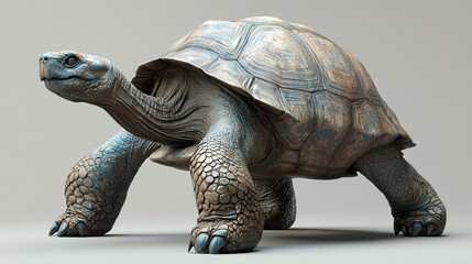Obraz premium Close-up of a Giant Tortoise with a textured shell and detailed claws.