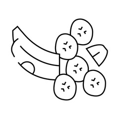 banana slice whole line icon vector. banana slice whole sign. isolated contour symbol black illustration