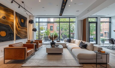 Contemporary urban duplex with modern finishes.